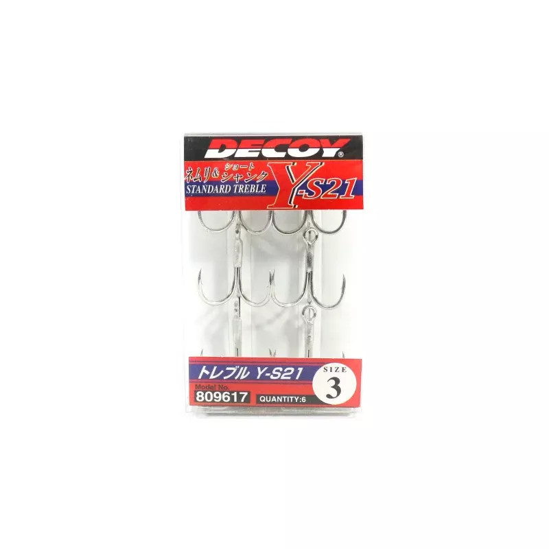 Decoy Y-S21 Treble Hook Standard Treble Hooks Size 3 (9617)
