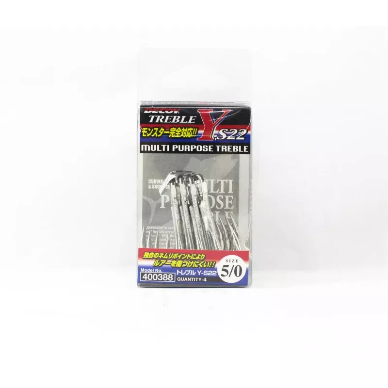 Decoy Y-S22 Treble Hook Heavy Duty Treble Hooks Size 5/0 (0388)