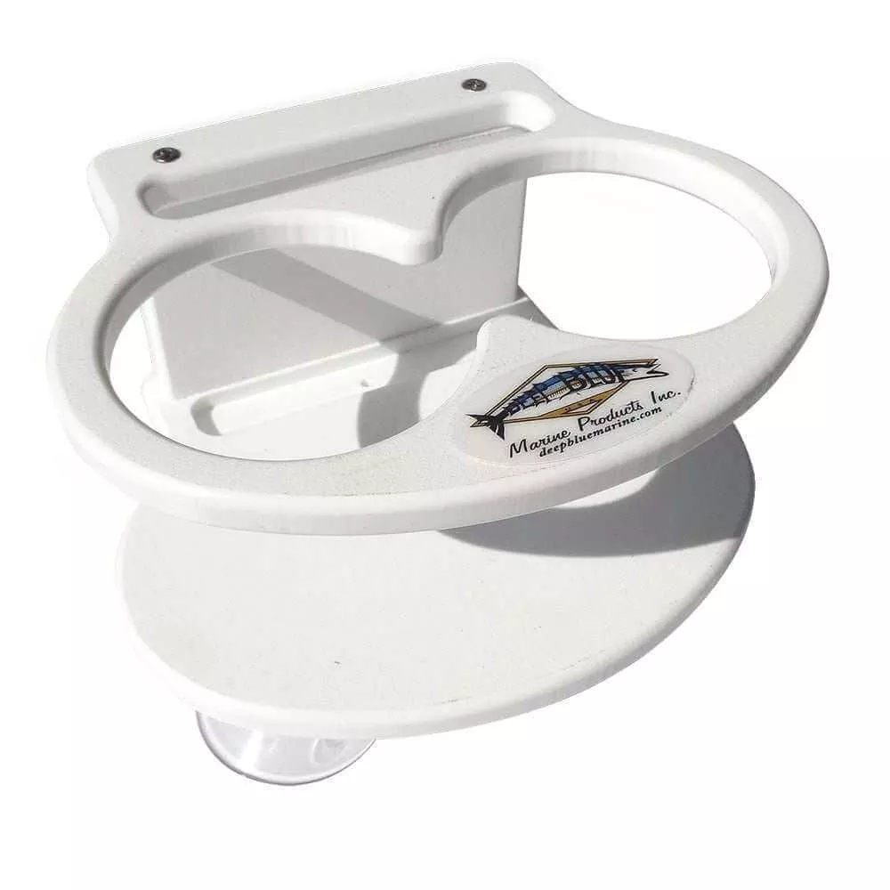 Deep Blue Marine Double Slim Can Drink Holder & Cell Phone - White - DSD-CELL