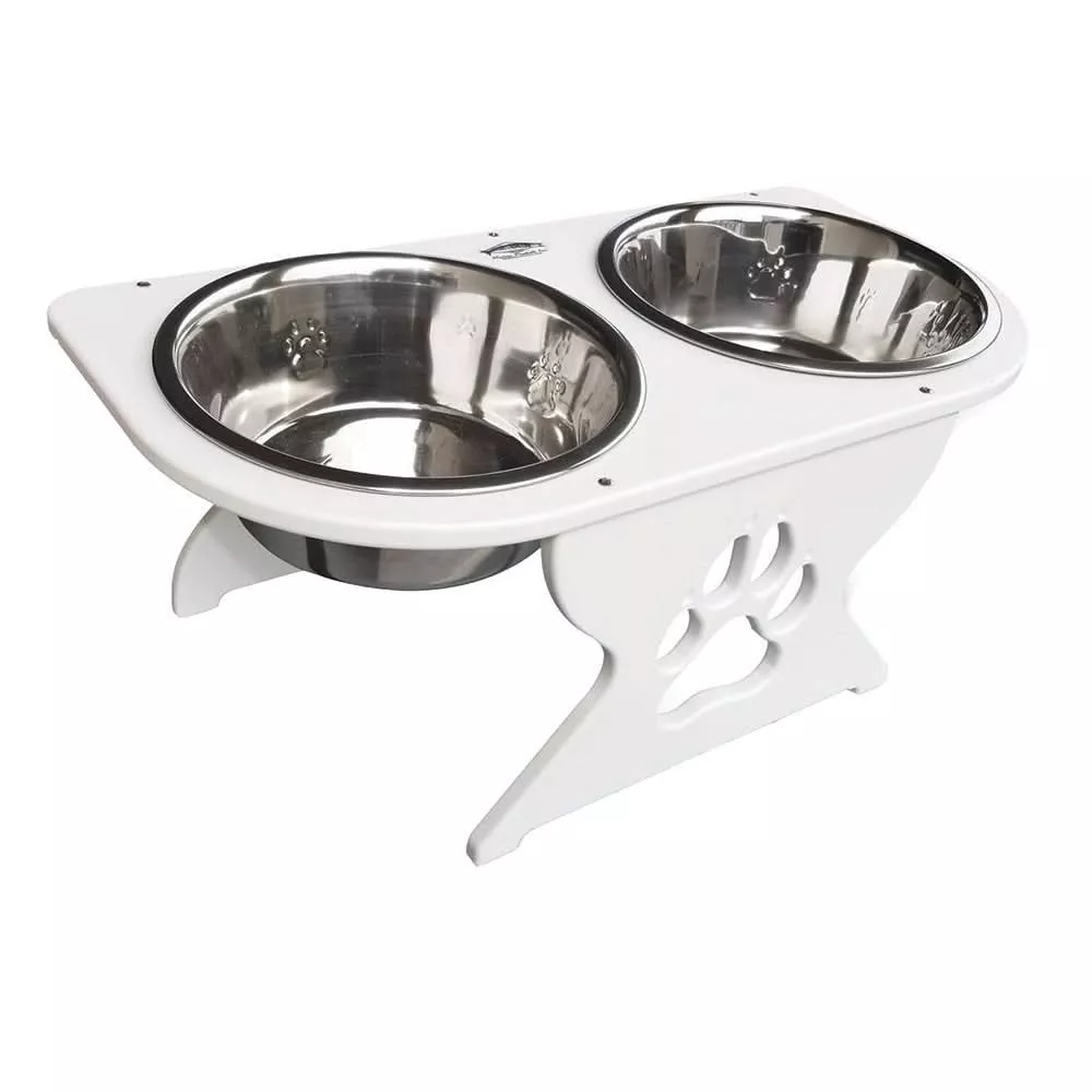 Deep Blue Marine Medium Starboard Dog Dish w/Bowls - 8" Tall - DT-M