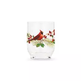 Demdaco Cranberry and Cardinal Acrylic Tumbler 14oz