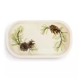 Demdaco Green Pine Bamboo Medium Melamine Rectangular Platter – 16x9in