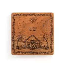 Demdaco Silent Night Holy Night Etched Wood Trivet – 7.5in