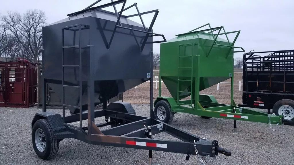 DH Farm Bulk Feed Trailer | 2-Ton | 6″ Channel Frame | Spring Axle| 50+ HP | For Tractors