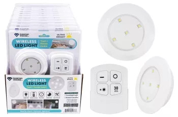 Diamond Visions Wireless LED Tap Lights With Remote (3 Piece) #08-4037