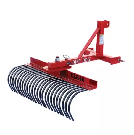 Dirt Dog Compact HD Landscape Rake | CLR Series | Overall Width 48″ & 60″ | 15-25 HP | For Compact Tractors