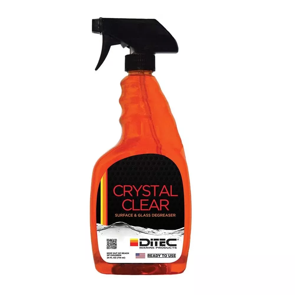 DiTEC Marine Products Crystal Clear Spray Bottle – 24oz Multi-Surface Glass and Surface Cleaner – GC-SPRY-OOO3