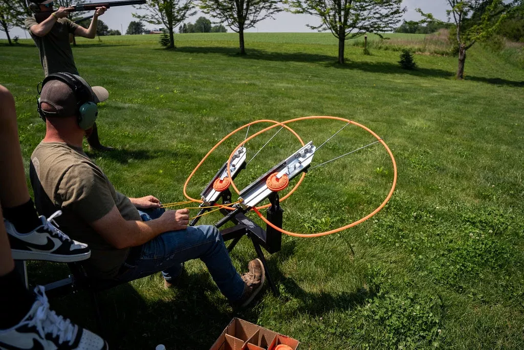 Do All Traps Double-Head Full Cock Trap Thrower | Model DT500 | Launches Up to 4 Clay Targets | 3-Pivot Mount System | 80-Yard Range