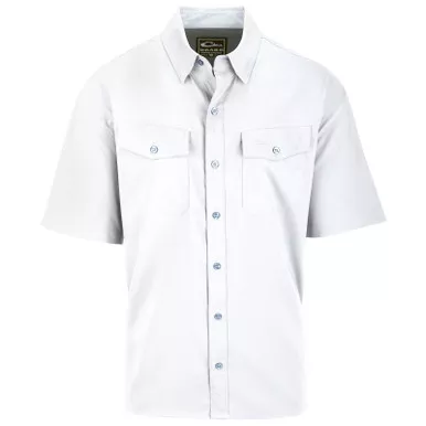DRAKE Men's Traveler's Solid Dobby Bright White Short Sleeve Shirt (DS2010-BRW)
