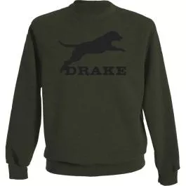 Drake Waterfowl Men's Leaping Lab Crew Graphic Sweatshirt - Deep Depths Dark Heather - S