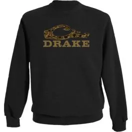 Drake Waterfowl Men's Old School Graphic Crew Sweatshirt - Black - S
