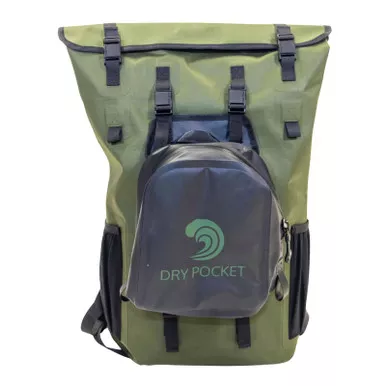 DRY POCKET Murphy Waterproof Hunter Green Floating Backpack Dry Bag With Shell Bag (1175)