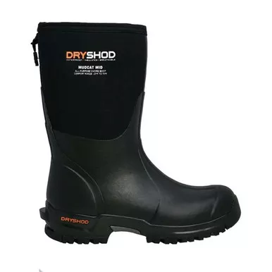 DRYSHOD Men's Mudcat Mid Black/Orange Boots (MDC-MM-BK)