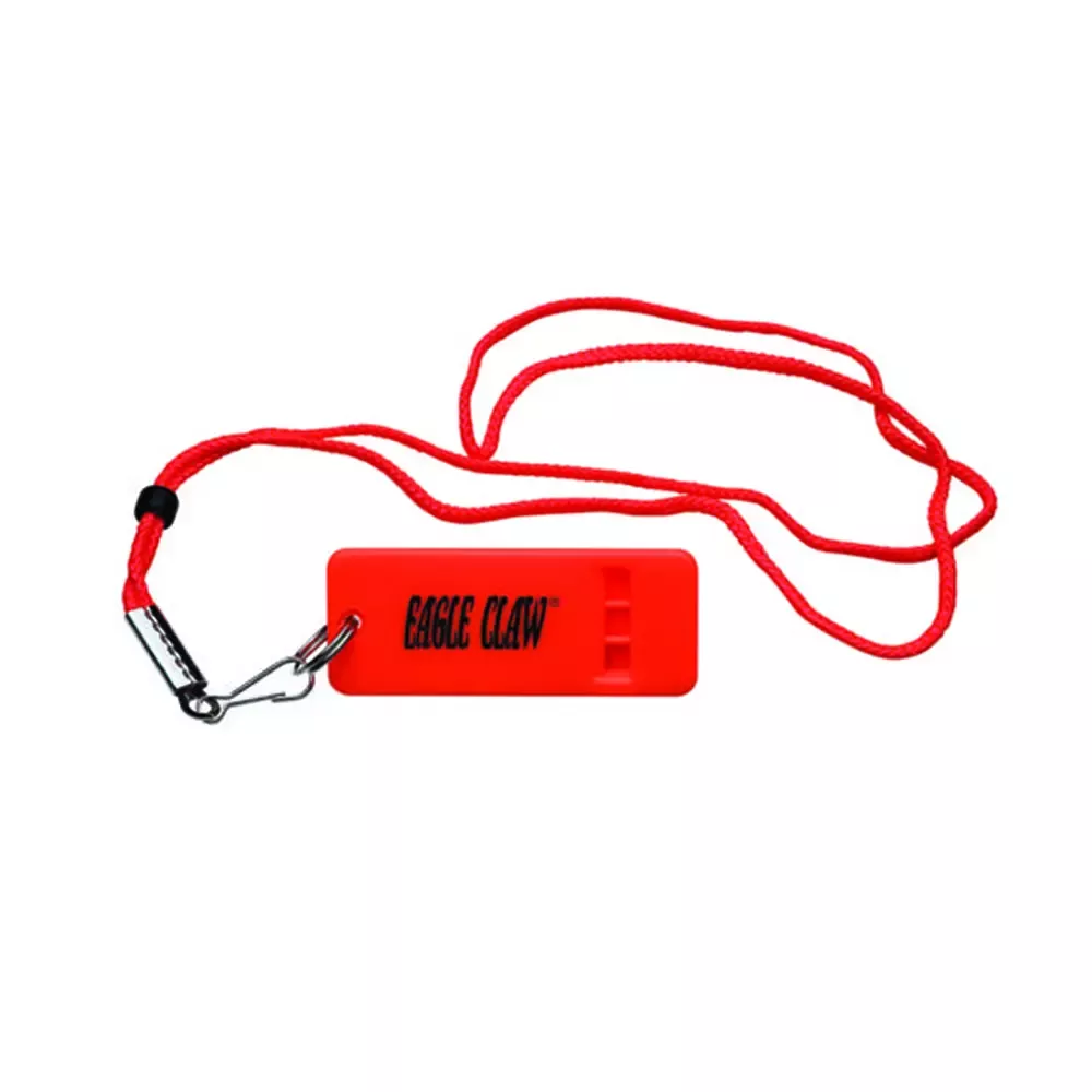 Eagle Claw Flat Fluorescent Orange Boat Whistle w/Lanyard