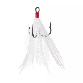 Eagle Claw Lazer Sharp Dressed Treble Hook – White – 2 Pack – Size 4