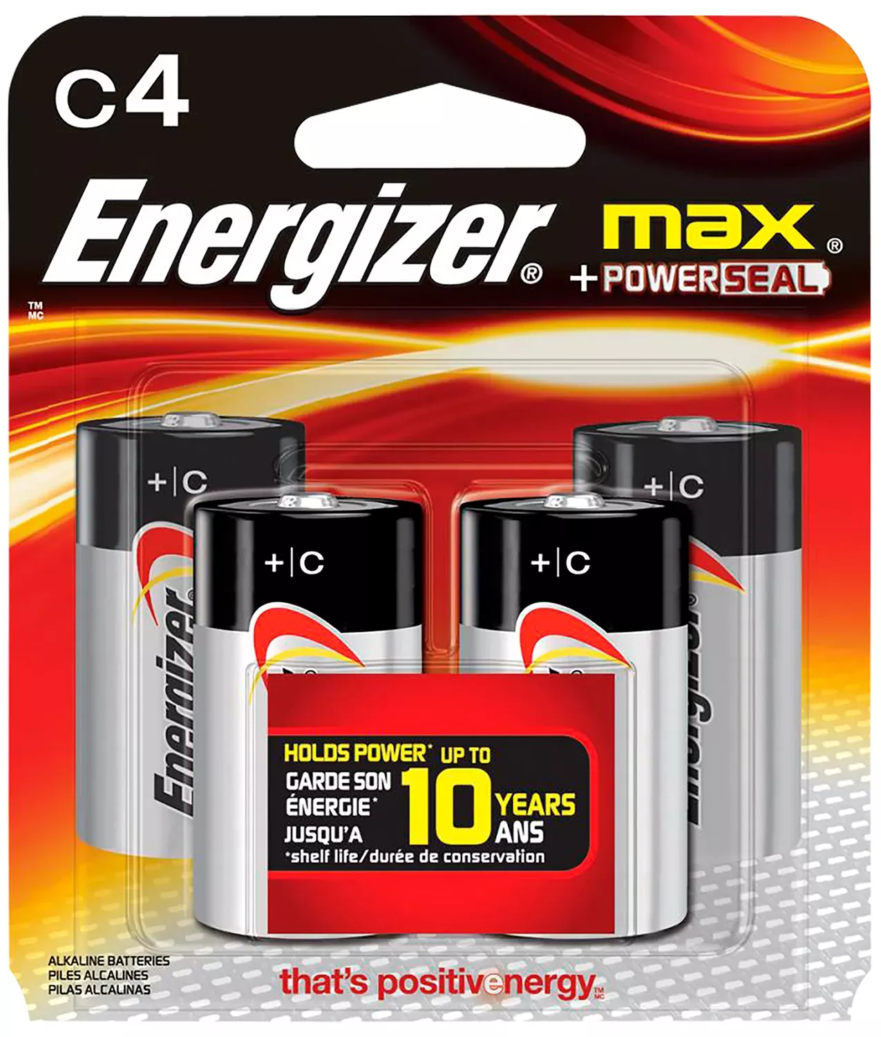 Energizer C Max 1.5V Alkaline 4 Batteries Per Pack