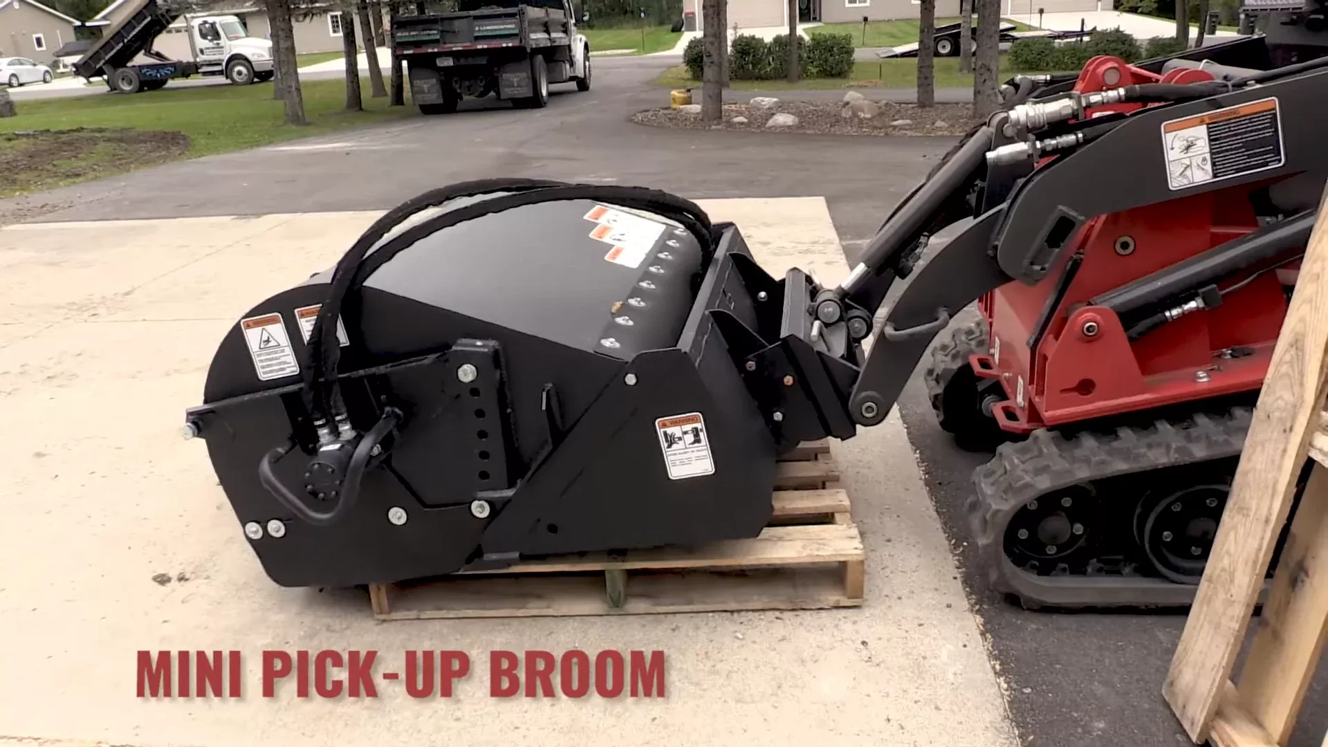 Erskine Mini Pick-Up Broom | 45” Working Width | 7-15 GPM | For Mini Skid Steers