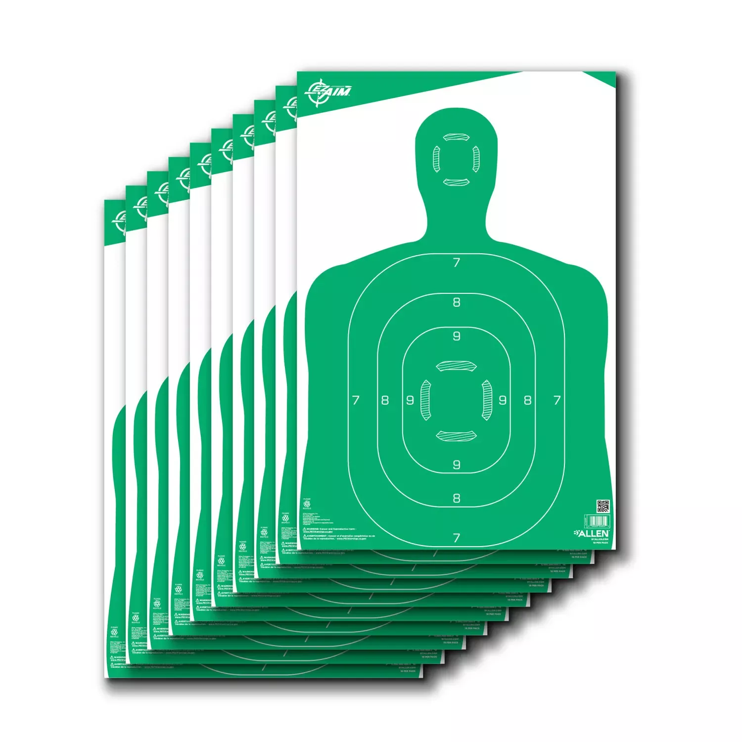 EZ-Aim Silhouette Paper Hanging 12″ x 18″ Green/White 10 Pk