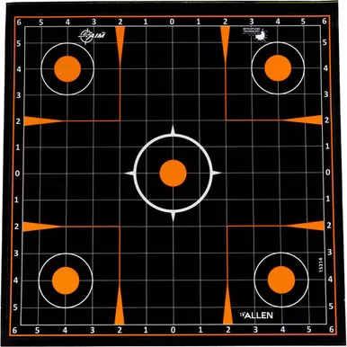 EZAim 15314 Splash Sight-In Grid Adhesive Targets, 12x12 Inches, Black, 5 Pack