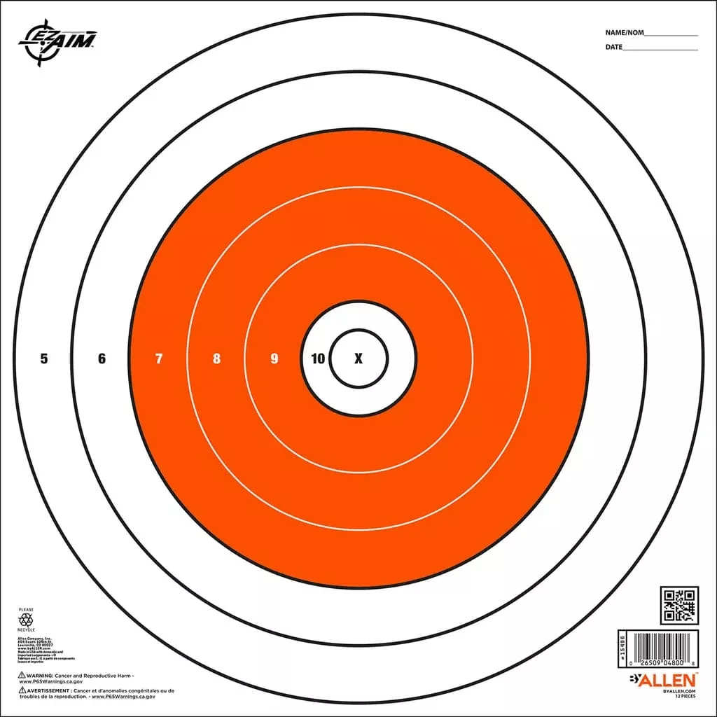 Ezaim Bullseye Paper Targets 12×12 12 Pk.
