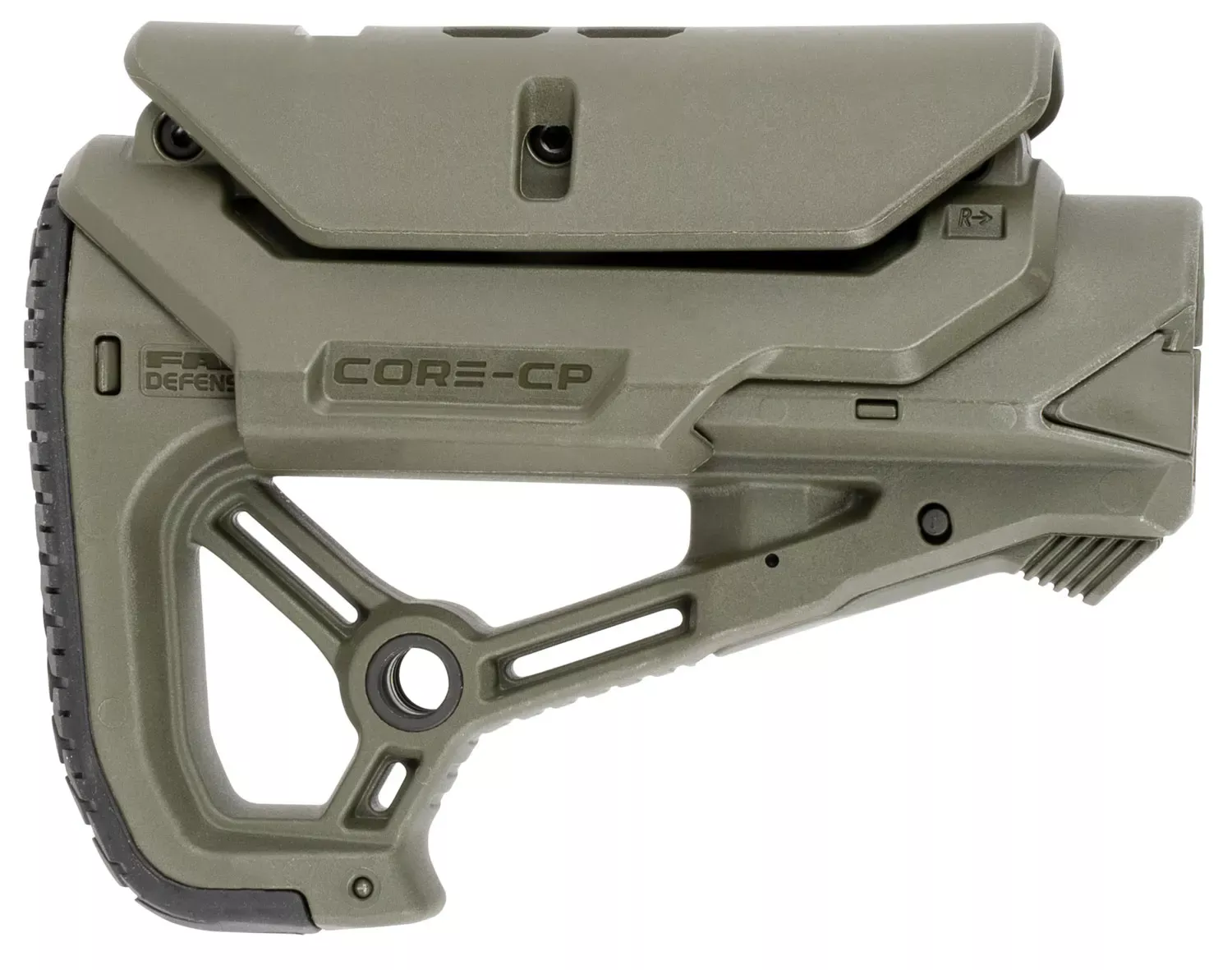 FAB Defense GL-Core CP Buttstock Adjustable Cheekrest OD Green Synthetic for AR-15, M4
