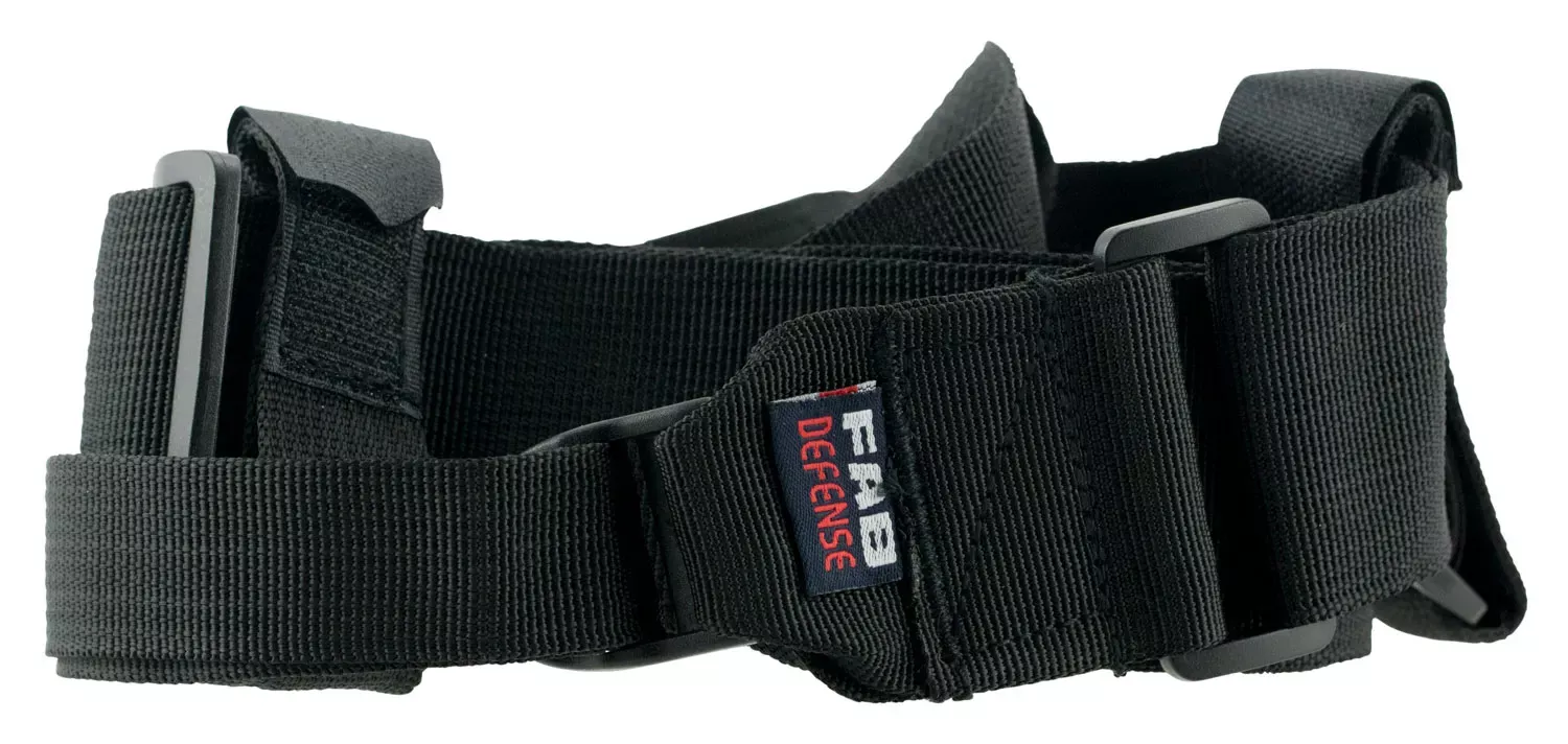 FAB Defense Sling made of Black Nylon Webbing with 35" OAL, 1.97" W, Three-One Point Design & Storage Pouch for AR Platforms