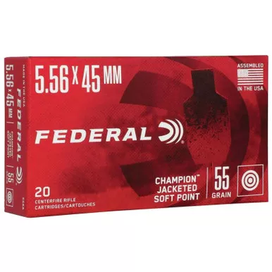 Federal American Eagle 5.56 NATO Ammunition 55 Grain JSP 20 Rounds