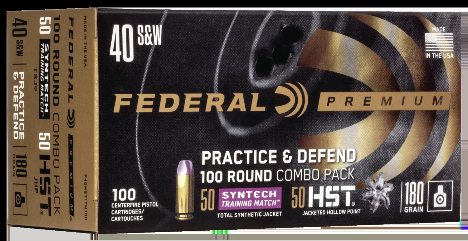 Federal Practice & Defend 40 S&W 180 gr HST/Synthetic 100 Bx/ 5 Cs