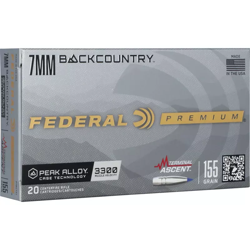 Federal Premium Rifle Ammo 7mm Backcountry 155 gr. Terminal Ascent 20 rd.