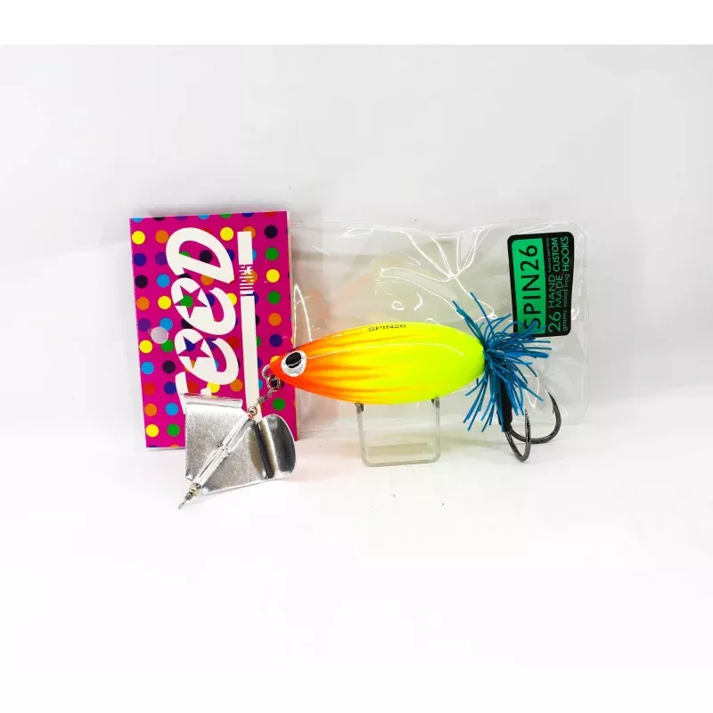 Feed Spin 26 Hand Made Wood Frog Floating Lure 26 grams 7 (1007)