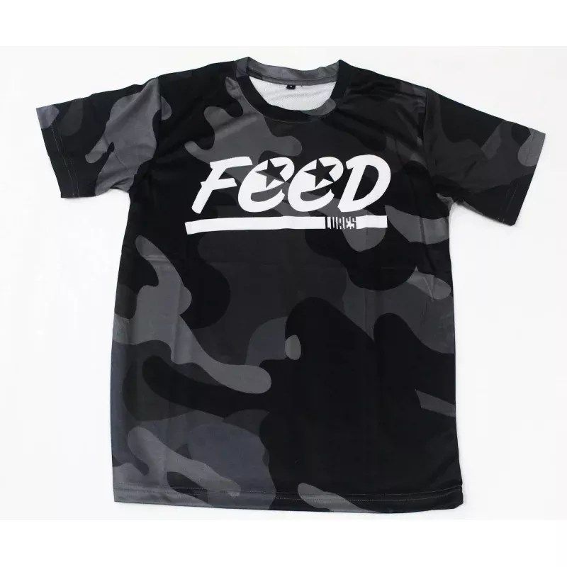 Feed T-Shirt Dry Fit Short Sleeve Size M Dark Grey Camo (2155)