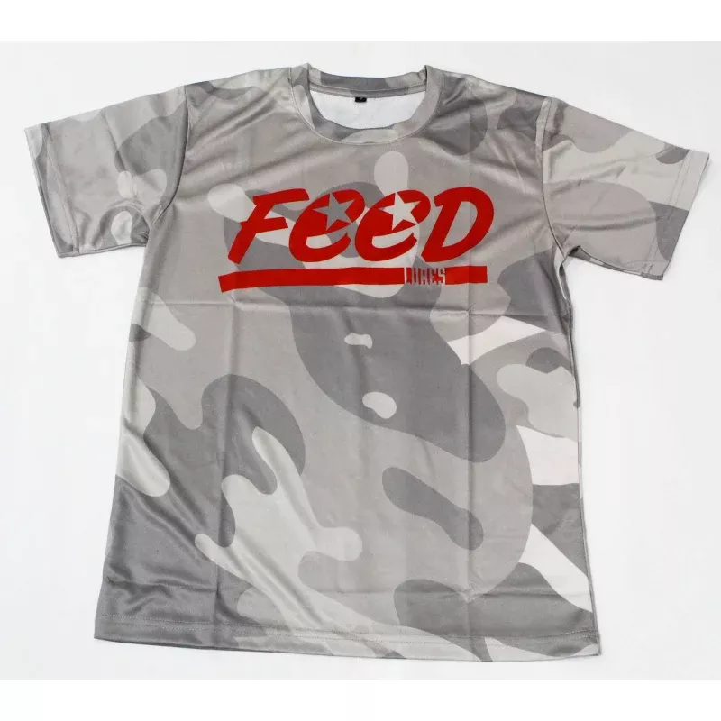 Feed T-Shirt Dry Fit Short Sleeve Size M Light Grey Camo (2160)