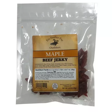 Fin Feather Fur Outfitters Maple Beef Jerky 3.25 Oz