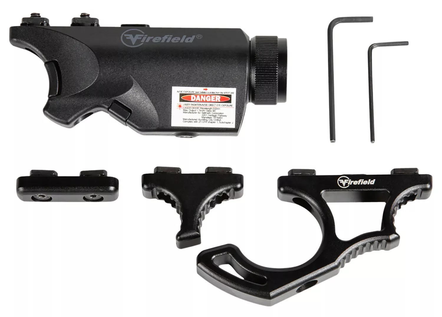 Firefield Rival XL Combo Kit For AR Platform 75/150 Lumens Output White LED Light Red Laser 20 yds Day/300 yds Night Beam M-LOK Mount Matte Black Polymer