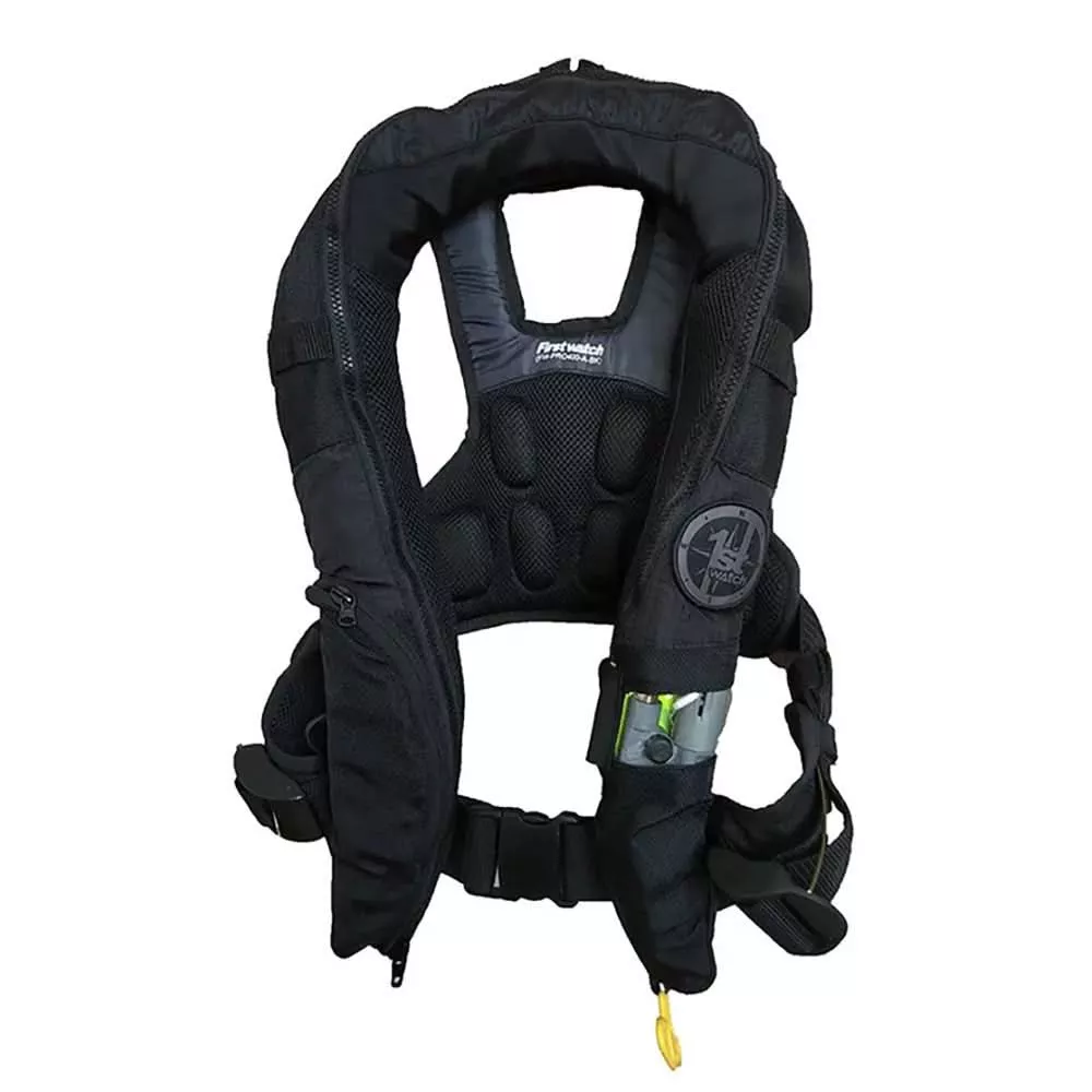 First Watch 38G Inflatable PFD with Auto/Manual Inflation – Black – FW-40PROA/M-BK
