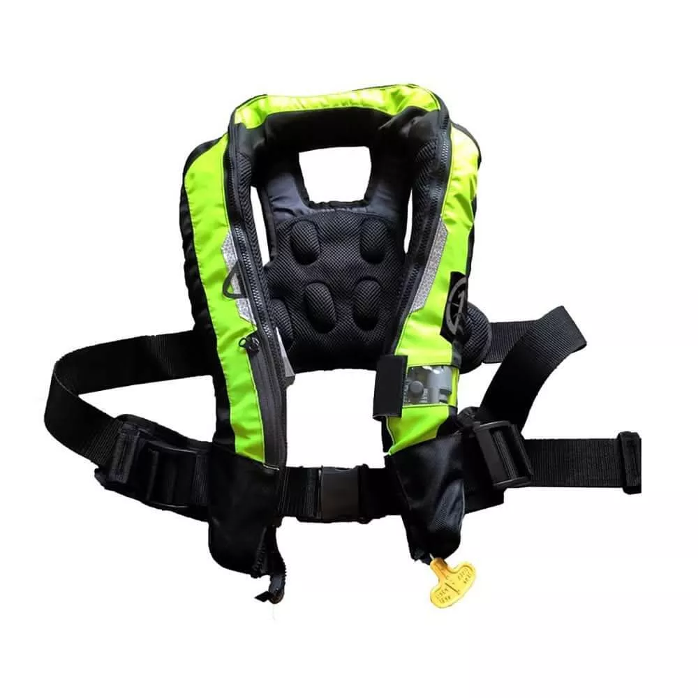 First Watch Auto/Manual Convertible 38g Inflatable Personal Flotation Device – Hi-Vis Yellow – FW-40PROA/M-HV