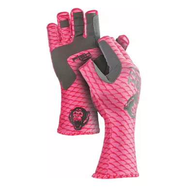 Fish Monkey Half-Finger Guide Glove Pink Scales M