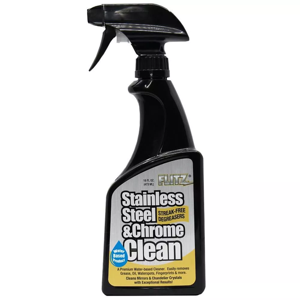 Flitz Stainless Steel & Chrome Cleaner with Degreaser – 16oz