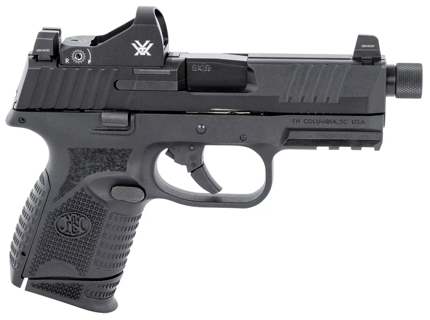 FN 509 Compact Tactical 9mm Pistol 4.32" 12/24 Rd. Black w/Vortex Viper Red Dot