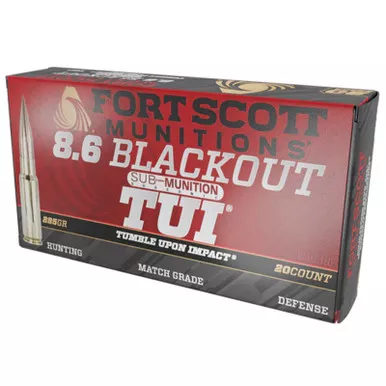 Fort Scott 8.6 Blackout Sub-Munition SCS TUI- 285Gr Solid Copper Ammo 20 Rounds