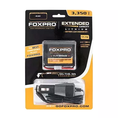 FOXPRO Extended Capacity Battery and Car Charger 3,350 mAh HiJack and Hellcat Pro