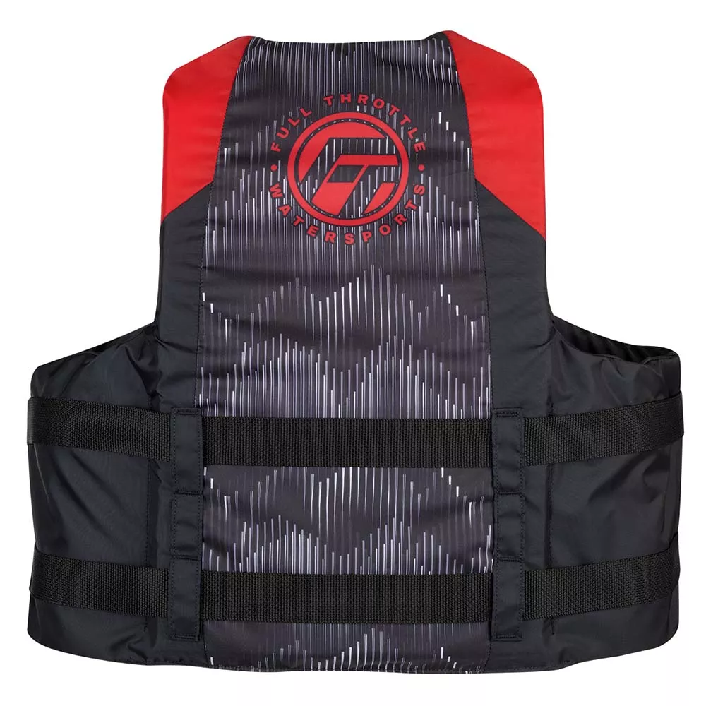 Full Throttle Adult Nylon Life Jacket – S/M – Red/Black