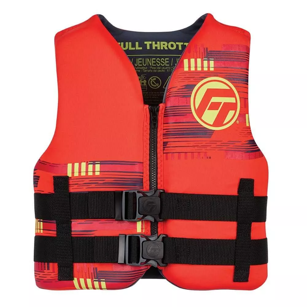Full Throttle Youth Rapid-Dry Flex-Back Life Jacket – Red – 142100-100-002-26