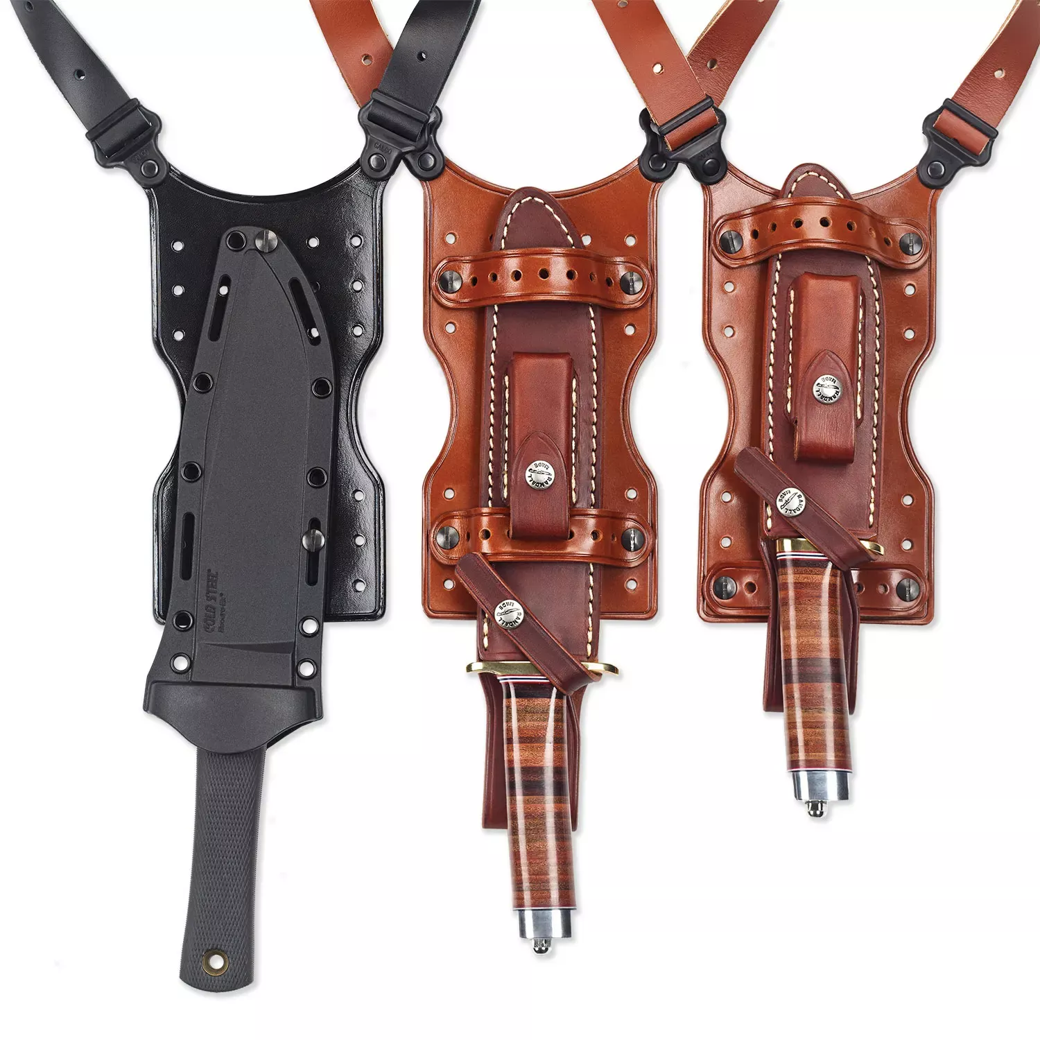 Galco Shuka Knife Holder Over The Shoulder Tan Leather