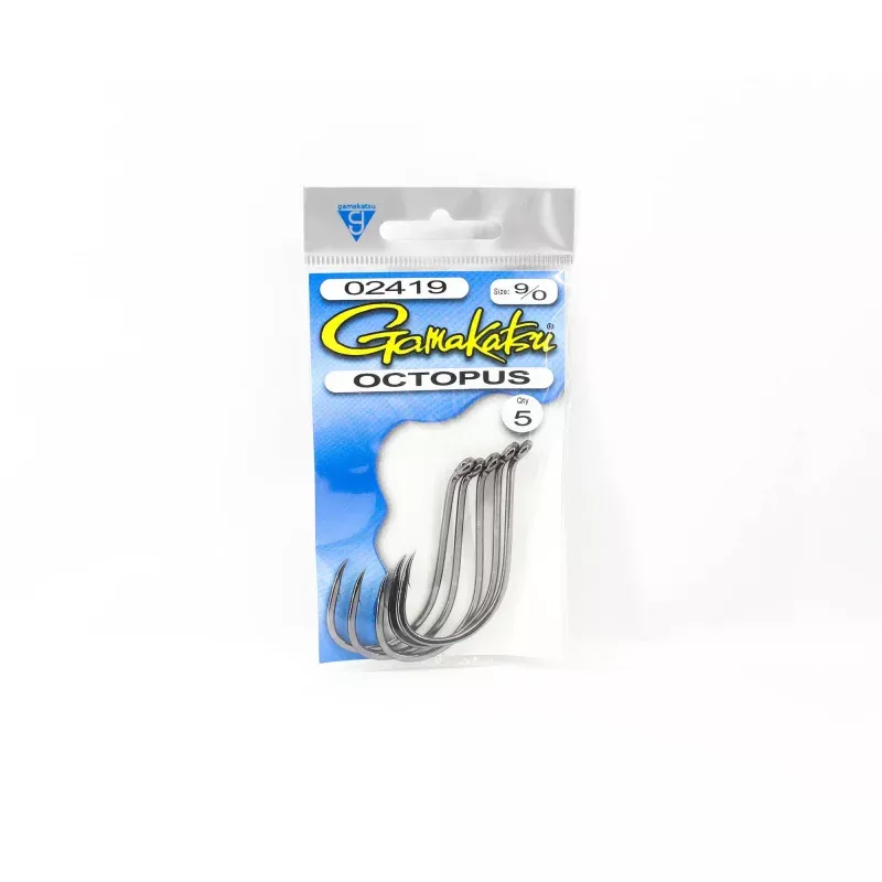 Gamakatsu 02419 Octopus NSB Hook Size 9/0 , 5 per pack (5192)