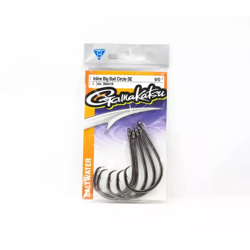 Gamakatsu 360419 Inline Big Bait Circle SE Size 9/0 , 5 Per Pack (2253)