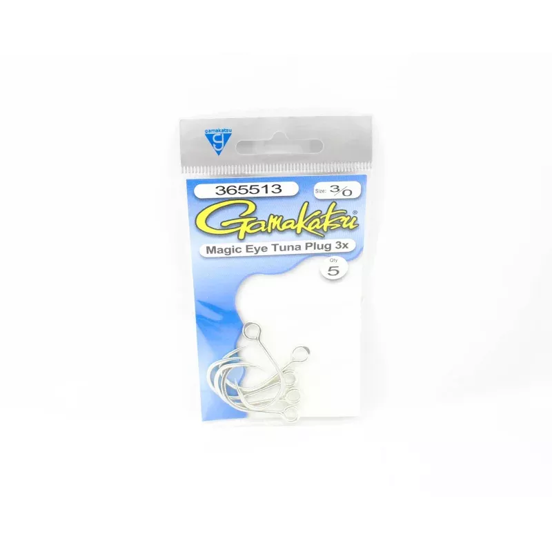 Gamakatsu 365513 Tuna Plug Magic Eye Hook 3X Size 3/0 , 5 per pack (3069)