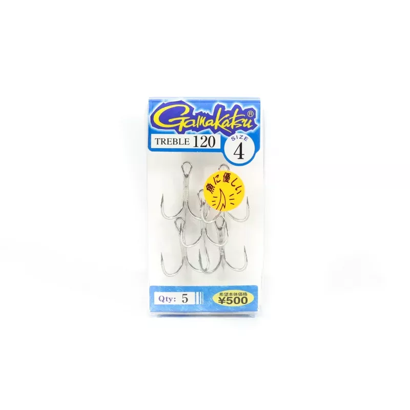 Gamakatsu 66212 Treble Hook Treble 120 Size 4 (0418)