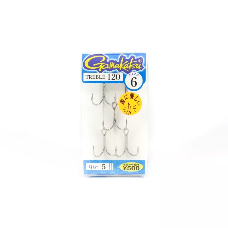 Gamakatsu 66212 Treble Hook Treble 120 Size 6 (0425)
