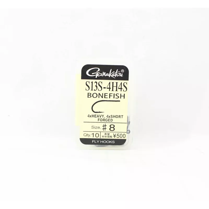 Gamakatsu 67010 S13S-4H4S 4X Bonefish Fly Hook Black Size 8 ,10/pack (1407)